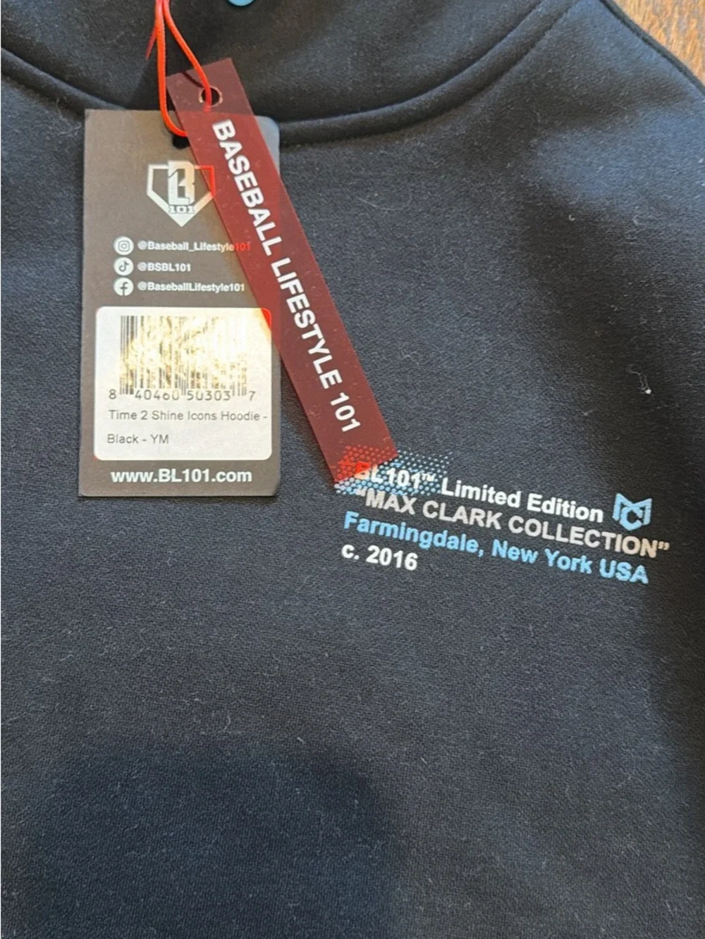 NWT Baseball Lifestyle 101 (BL101 ) boys hoodie size medium